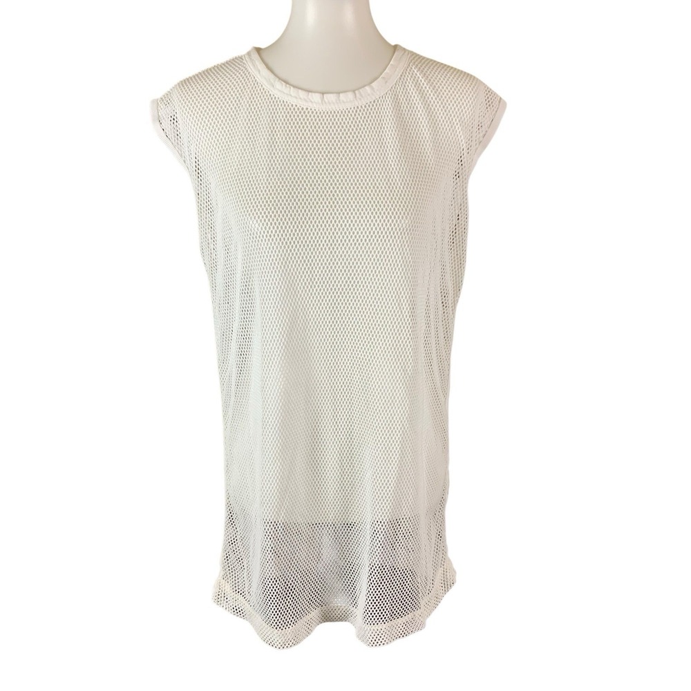 Kate Spade Saturday White Mesh Sleeveless Tunic‎ Dress XS Minimalist Resort